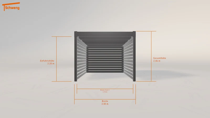 #DE Schweng Flachdachcarport C600 (ID mjppp5)