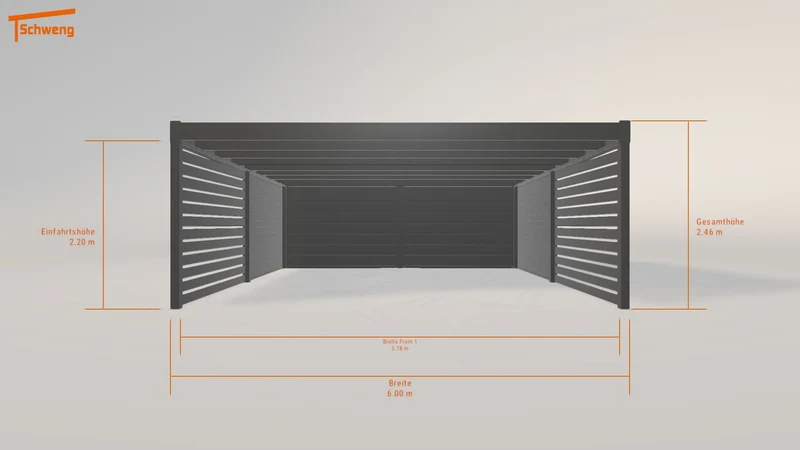 #DE Schweng Flachdachcarport C600 (ID 5m8883)