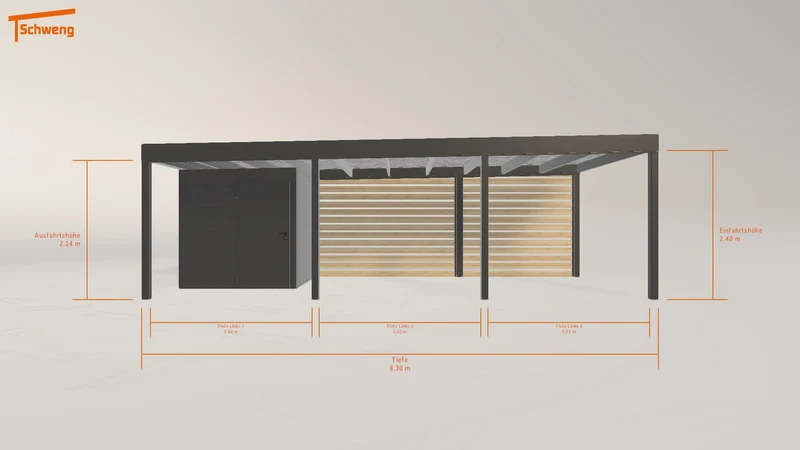 #DE Schweng Flachdachcarport C600 (ID jjp8wy)