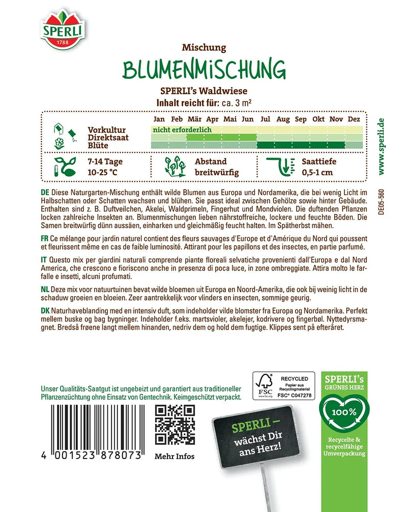 SPERLI Blumensamen "Waldwiese"