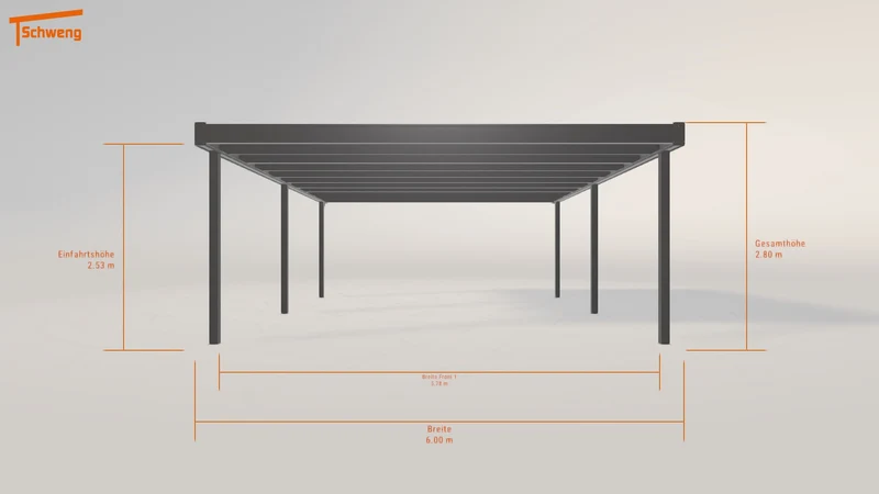 #DE Schweng Flachdachcarport C600+ (ID n5dxj4)