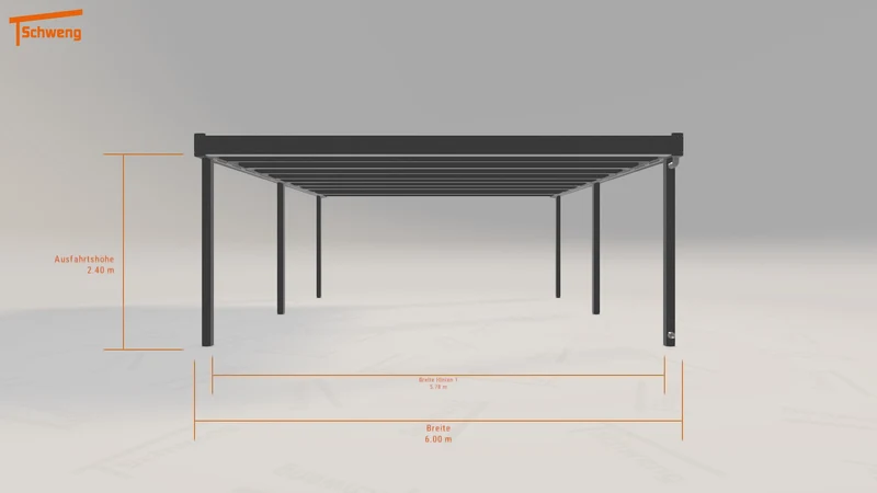 #DE Schweng Flachdachcarport C600+ (ID n5dxj4)