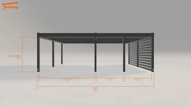 #DE Schweng Flachdachcarport C600 (ID 3375v3)