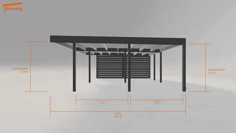 #DE Schweng Flachdachcarport C600 (ID 3375v3)