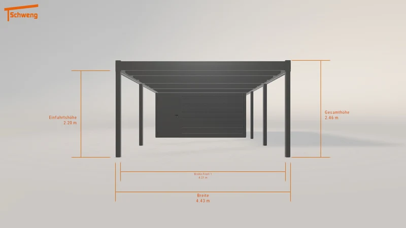 #DE Schweng Flachdachcarport C600 (ID 337jbz)