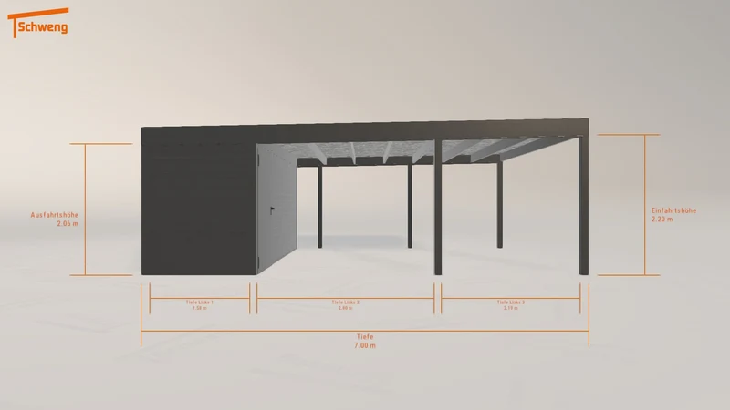 #DE Schweng Flachdachcarport C600 (ID 337jbz)