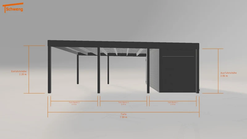 #DE Schweng Flachdachcarport C600 (ID 337jbz)