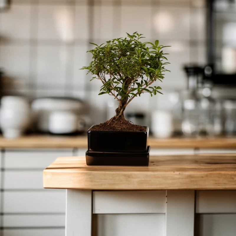 Bonsai-Serissa im Keramiktopf mit Wasserspeicher
