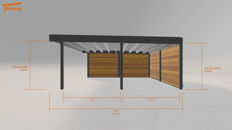 #DE Schweng Flachdachcarport C600+ (ID zb5kwm) #MTG