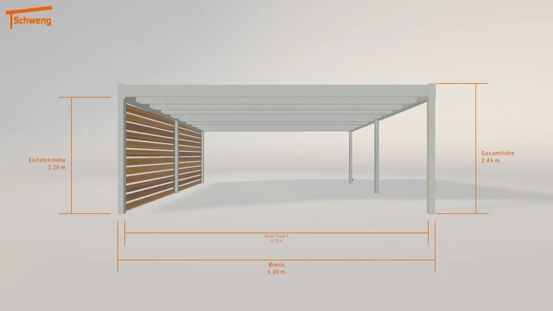 #DE Schweng Flachdachcarport C600 (ID 9wyprq)
