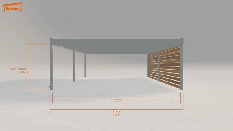 #DE Schweng Flachdachcarport C600 (ID 9wyprq)
