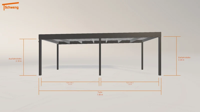 #DE Schweng Flachdachcarport C600 (ID 42xx2y)