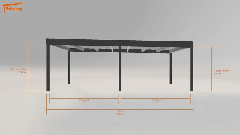 #DE Schweng Flachdachcarport C600 (ID 42xx2y)