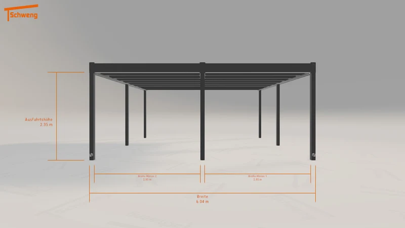 #DE Schweng Flachdachcarport C600+ (ID 859bnq) #MTG