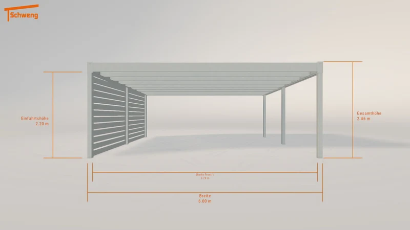 #DE Schweng Flachdachcarport C600 (ID g73gdp)