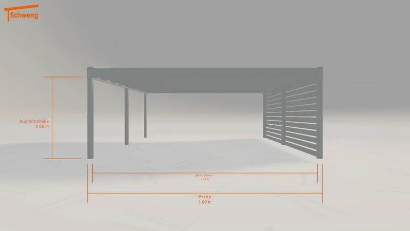 #DE Schweng Flachdachcarport C600 (ID g73gdp)