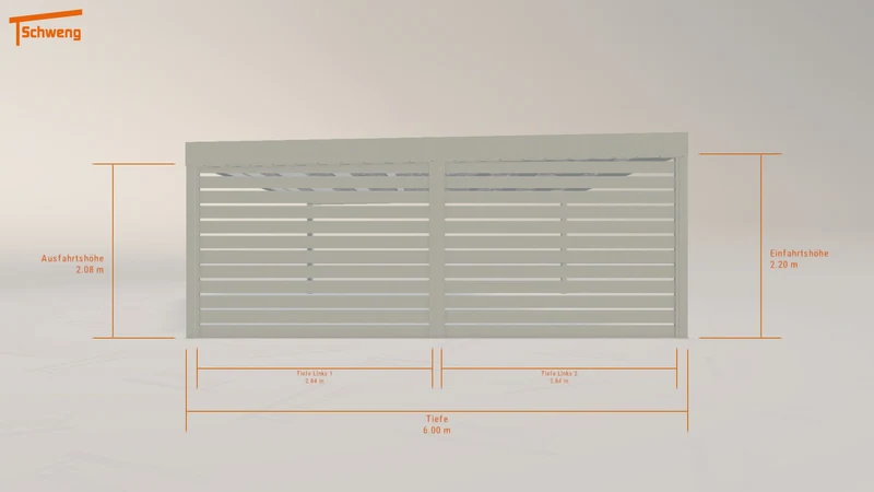 #DE Schweng Flachdachcarport C600 (ID g73gdp)