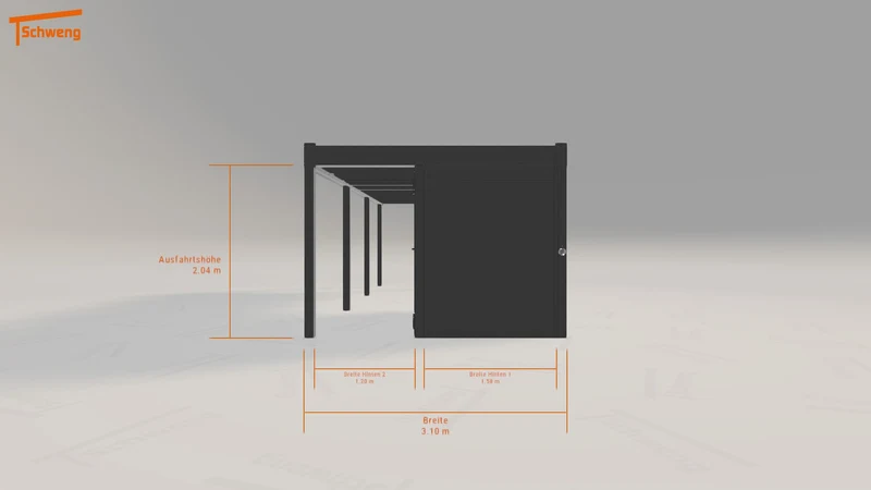 #AT Schweng Flachdachcarport C600 (ID 77w9bj)