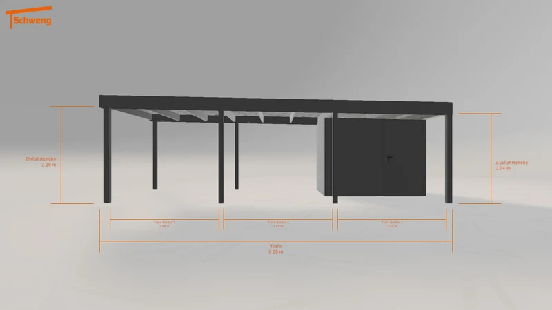 #AT Schweng Flachdachcarport C600 (ID 77w9bj)
