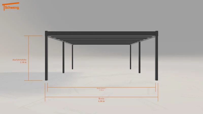 #DE Schweng Flachdachcarport C600+ (ID mjpq25)