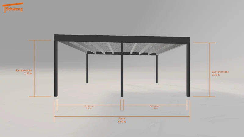 #DE Schweng Flachdachcarport C600+ (ID mjpq25)