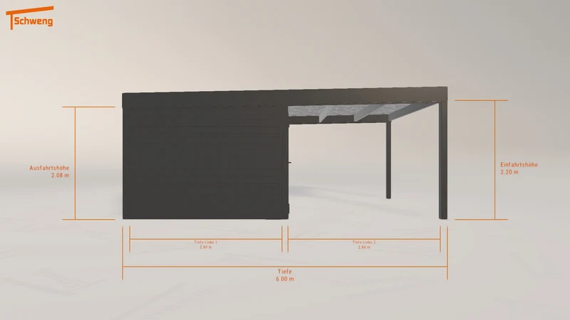 #AT Schweng Flachdachcarport C600 (ID pb9v5y)
