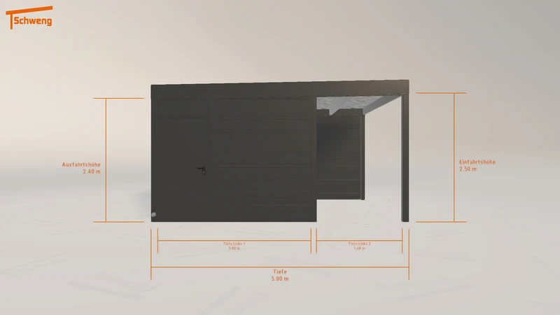 #DE Schweng Flachdachcarport C600 (ID v4j293)