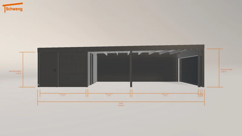#DE Schweng Flachdachcarport C600 (ID w32mp7)