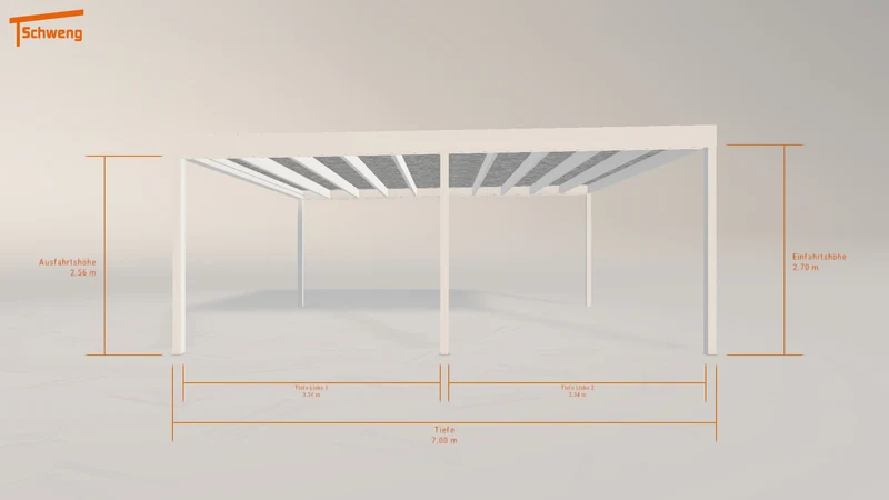 #DE Schweng Flachdachcarport C600+ (ID 77w3pj)