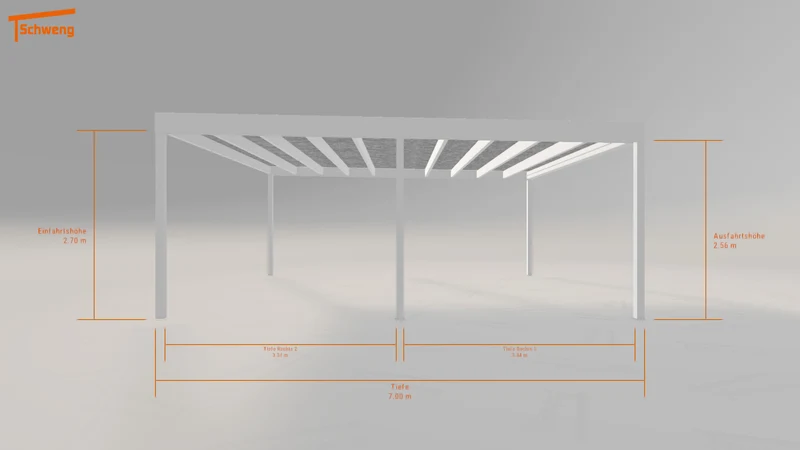 #DE Schweng Flachdachcarport C600+ (ID 77w3pj)