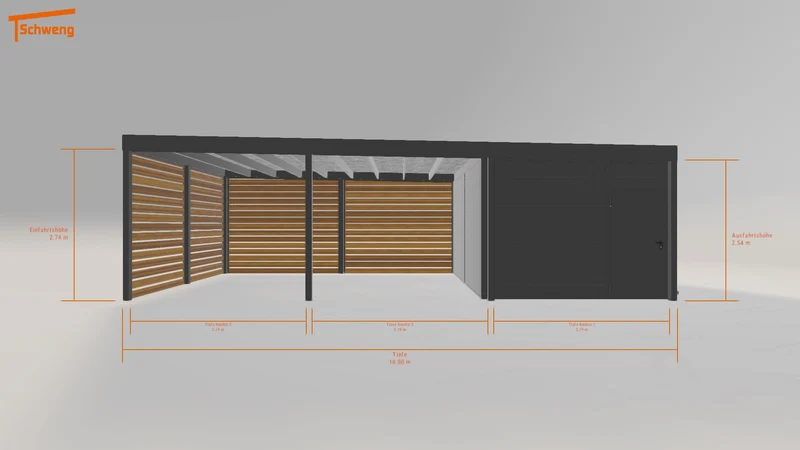 #DE Schweng Flachdachcarport C600 (ID 9wy42p)