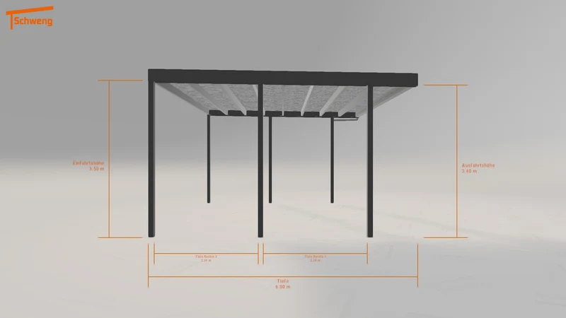 #CH Schweng Flachdachcarport C600+ (ID rj542z)