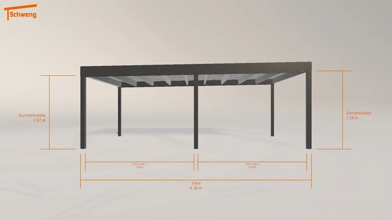 #DE Schweng Flachdachcarport C600+ (ID bkqz4q)