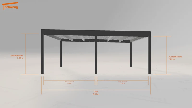 #DE Schweng Flachdachcarport C600 (ID 2q5v87)