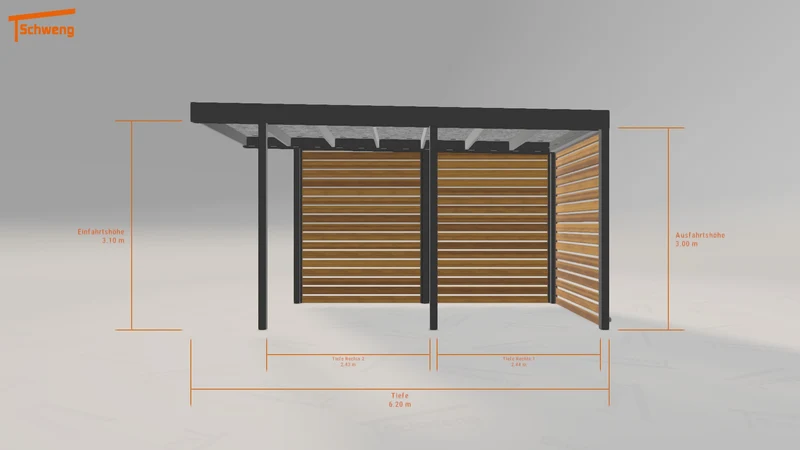 #CH Schweng Flachdachcarport C600 (ID k2qmpq)