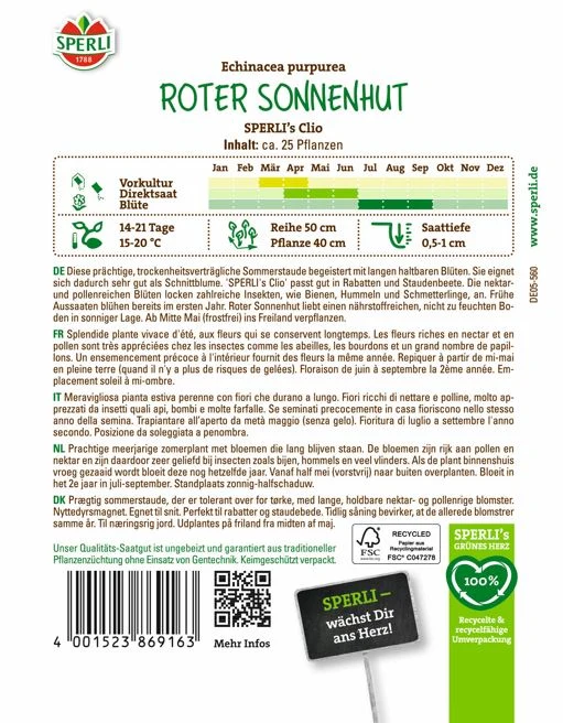 SPERLI Roter Sonnenhut-Samen 'Clio'