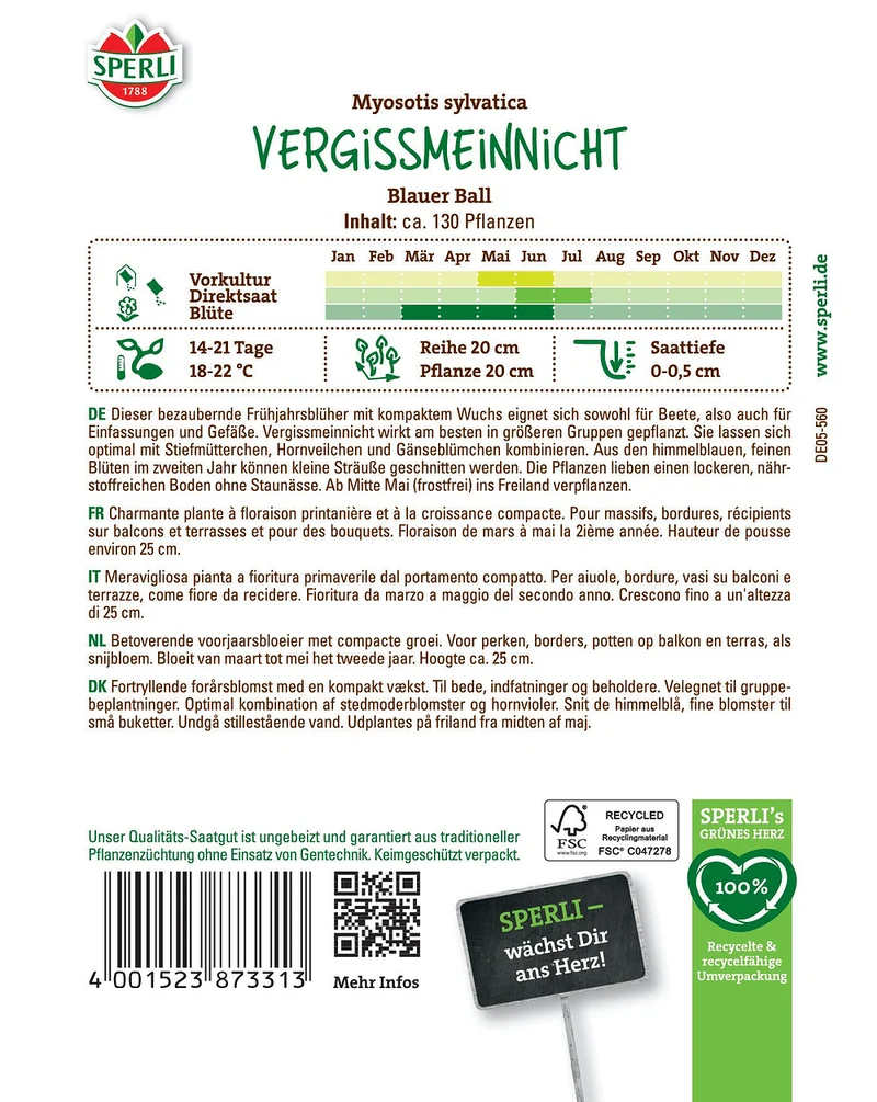 SPERLI Vergissmeinnicht-Samen 'Blauer Ball'