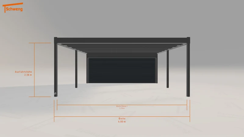 #DE Schweng Flachdachcarport C600 (ID 77wd52)