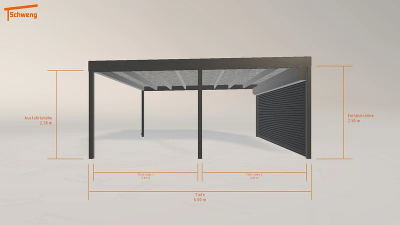 #DE Schweng Flachdachcarport C600 (ID 77wd52)