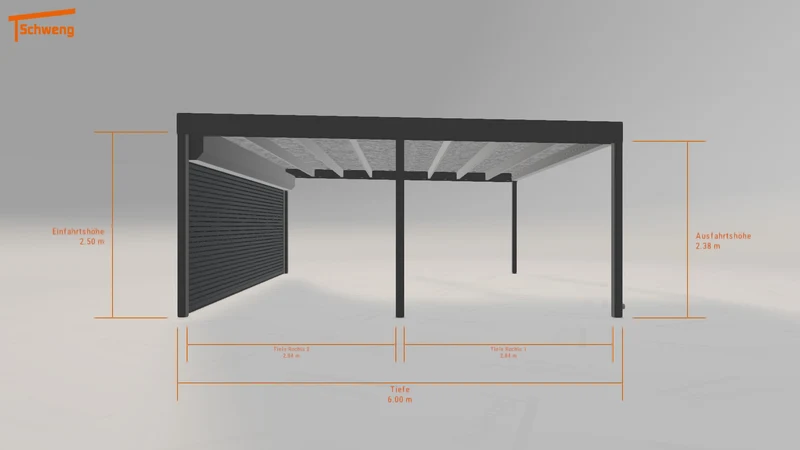 #DE Schweng Flachdachcarport C600 (ID 77wd52)