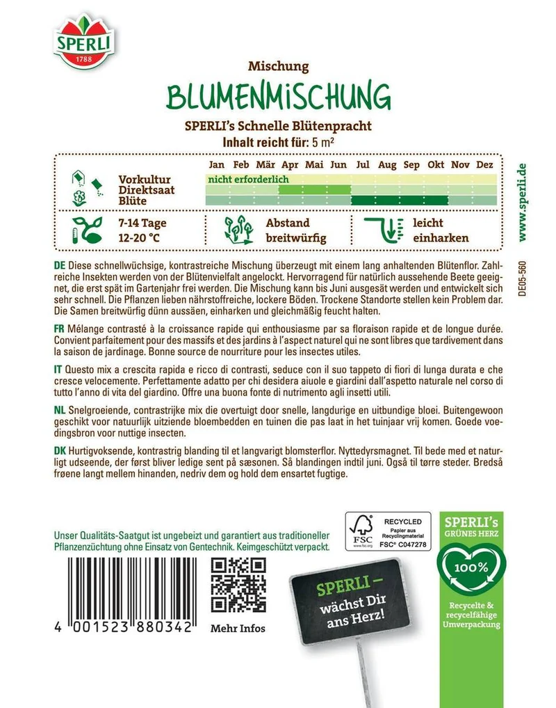 SPERLI Blumen-Samen "Schnelle Blütenpracht"