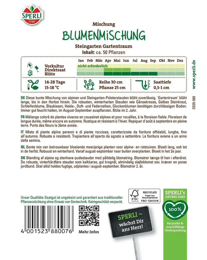 SPERLI Blumen-Samen-Mischung 'Steingarten Gartentraum'