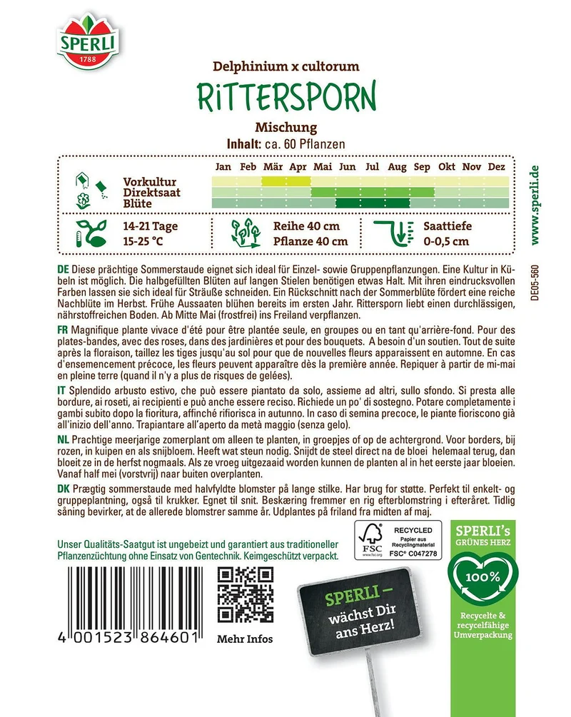 SPERLI Rittersporn-Samen Mischung