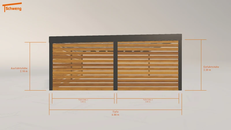#DE Schweng Flachdachcarport C600+ (ID 859vyd)