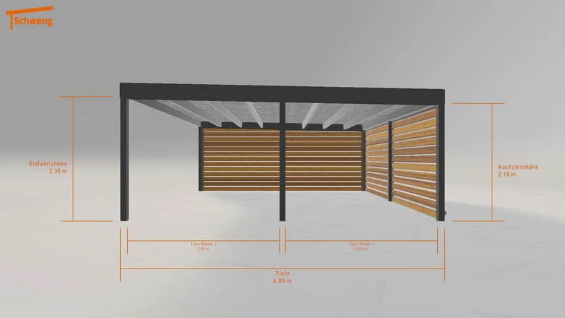 #DE Schweng Flachdachcarport C600+ (ID 859vyd)