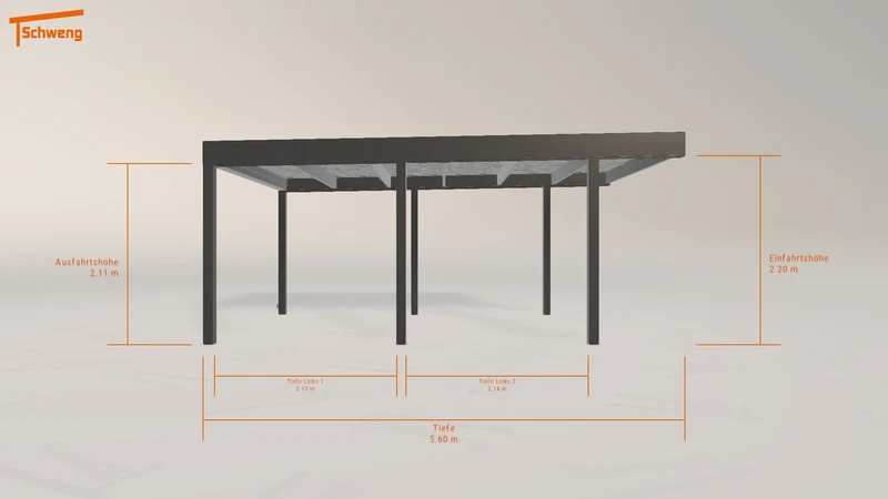 #DE Schweng Flachdachcarport C600 (ID rj52np)