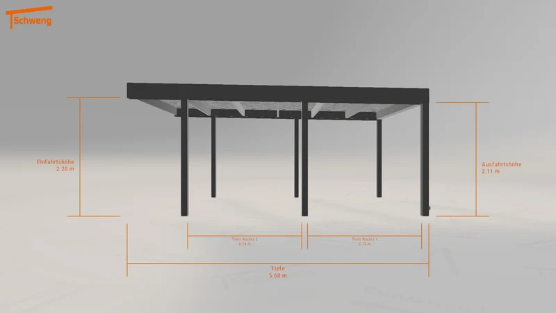 #DE Schweng Flachdachcarport C600 (ID rj52np)