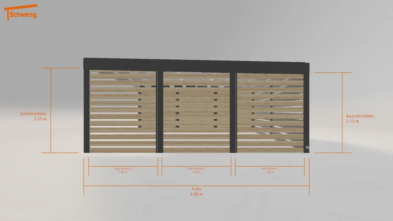 #DE Schweng Flachdachcarport C600+ (ID 42x5zv)