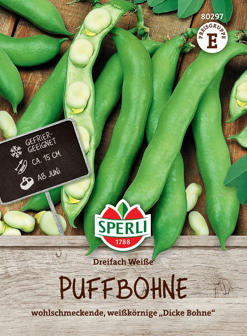 SPERLI Puffbohnen-Samen 'Dreifach Weiße'