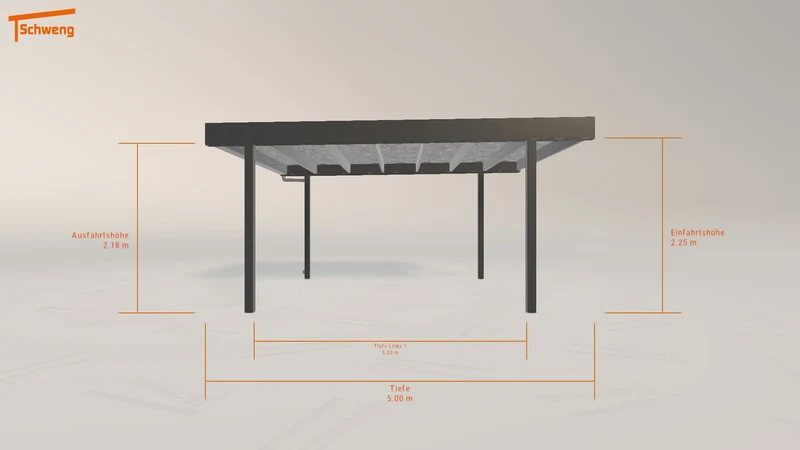 #DE Schweng Flachdachcarport C600 (ID mjpj55)